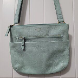 Fossil Crossbody Purse Leather Mint green
